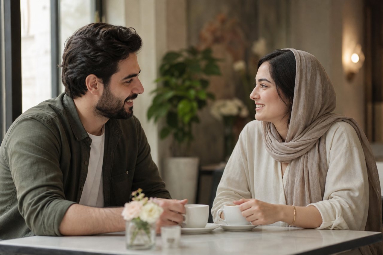 گفتگوی دو فارسی‌زبان در کافه — آشنایی محترمانه در MeetFarsi